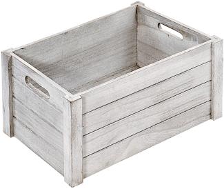 KESPER Aufbewahrungsbox 66451 aus Pappel-Sperrholz, Antik weiß / Allzweckkiste 30,5 x 20,5 x 16 cm / Holzkiste