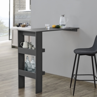 Bartisch Bromölla 120x45x106 cm Dunkelgrau en. casa
