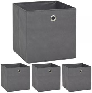 vidaXL Aufbewahrungsboxen 4 Stk. Vliesstoff 32x32x32 cm Grau