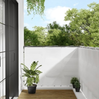vidaXL Balkon-Sichtschutz Weiß 120x700 cm 100 % Polyester-Oxford 4000102