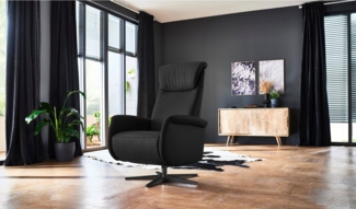 Places of Style Relaxsessel Cartore Fuß schwarz, manuelle oder motorische Verstellung mit Akku, drehbar, hochwertiger Kaltschaum, Drehsessel