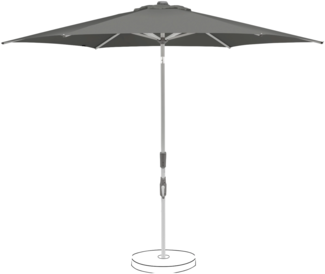Suncomfort by Glatz Sonnenschirm / Kurbelschirm "Slide 250", stone grey, Ø 250 cm