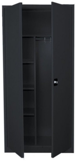 Mehrzweckschrank mit Flügeltüren, 1800 x 800 x 383 mm, RAL 9005/9005 Tiefschwarz