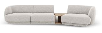 Micadoni Modulares Sofa Miley 3-Sitzer Rechts Chenille Hellgrau