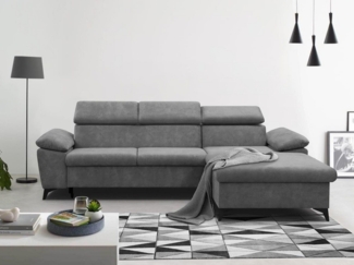 Beautysofa Polsterecke mit verstellbaren Kopfstützen Colin, mit Schlaffunktion und Bettkasten
