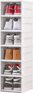 Yorbay Schuhbox 6er Set Stapelbarer Schuhorganizer Kunststoffbox, Schuhaufbewahrung, Installationsfrei für Schuhe bis Größe 46 (6 Ebenen)