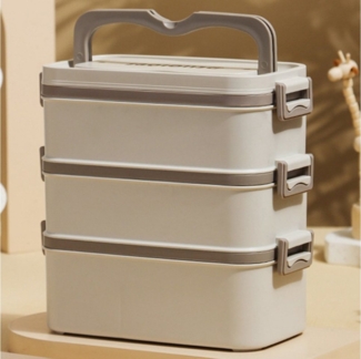 YVMOOEC Lunchbox Dreischicht-Lunchbox aus Edelstahl 304, Studenten, Erwachsene