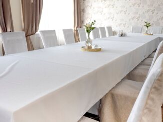 texpot Tischdecke Tischtuch Baumwolle Breite 240 cm weiß glatt (1-tlg)