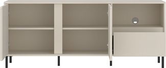 Lomadox Lowboard AMELIA-129, Fernsehschrank 157,8 cm Kaschmir mit Rillen 2 Türen 1 Schublade