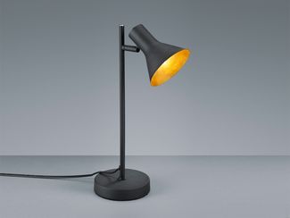 Retro Tischlampe in schwarz gold für Ihr Gästezimmer Nina
