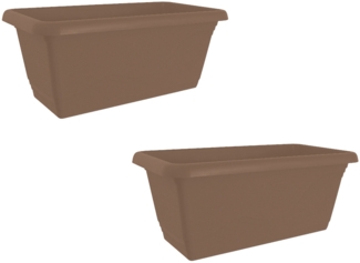 HTI-Living 2er Set Taupe Blumenkasten mit Wasserspeicher 40 cm