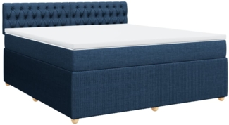 vidaXL Boxspringbett mit Matratze Blau 180x200 cm Stoff 3287548