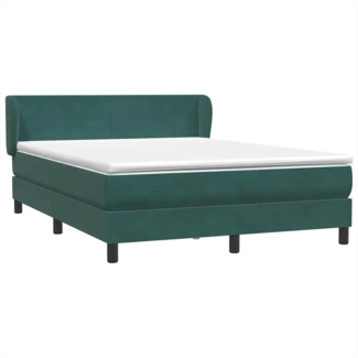 vidaXL Boxspringbett mit Matratze Dunkelgrün 140x220 cm Samt 3317400
