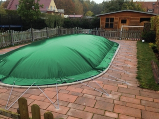 aufblasbare Winterplane für ovale Pools 4,90 x 2,50 cm Grün