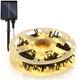 Clanmacy LED-Lichterkette 30M 300LEDs LED-Lichterkette Solar Lichterkette Aussen Warmweiß, Weihnachten