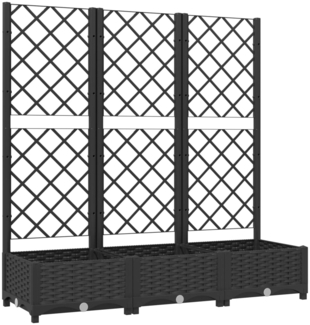vidaXL Garten-Pflanzgefäß mit Spalier Schwarz 120 x 40 x 121,5 cm PP 318272