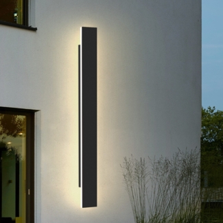ZMH LED-Außenwandleuchte: 100 cm Außenlampe, 26 W, 4000 K, moderne schwarze Wandleuchte, IP65