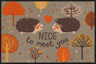 Salonloewe Fußmatte Salonloewe FOREST DATE Fußmatte Wohnmatte 50 x 75 cm, Rechteckig, Höhe: 7 mm, In- und Outdoor, waschbar bei 40° Grad und trocknergeeignet