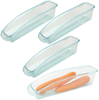 Kühlschrankbox ( 33 x 7,5 x 8cm ) Aufbewahrungsbox mit Griff Spülmaschinenfest - Lebensmittelechter Kunststoff - Organizer Küche