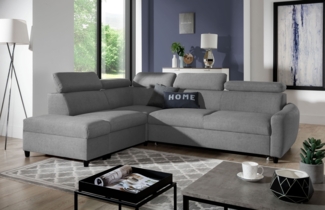 AX LIVING Ecksofa mit Schlaffunktion Grau Olettio L-Form 265cm L