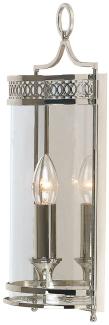 Wandlampe, Stahl Glas, Nickel, H 41 cm