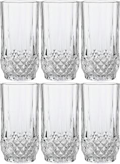 Cristal d'Arques 23225 Longchamp ECLAT Longdrinkbecher 280 ml, Glas, klar (6er Pack)