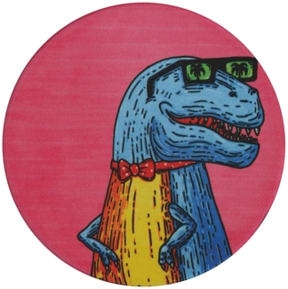 Maxwell & Williams DU0185 MULGA Untersetzer rund, 10,5 cm, Trex (Dinosaurier), Keramik - Kork