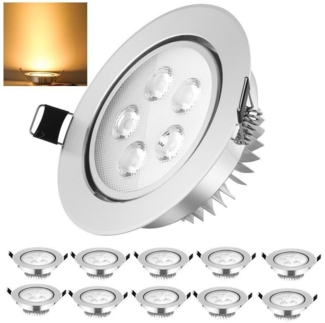 LETGOSPT Einbauleuchte LED Deckenspots Flach 230V 3W/5W LED Einbaustrahler 10er Set, LED fest integriert, für Wohnzimmer, Badezimmer, Büro