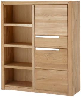 Regal Massivholz Ianka 114x134x41 Regalschrank Wildeiche Bianco geölt 20004