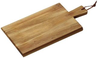 5 Stück Servierbrett mit Tragegriff - Akazienholz - 35 x 18cm