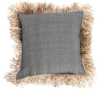 Der Cotton Bonita Kissenbezug - Schwarz Natur - 60x60 - Natürliches Schwarz - 60x60x2cm