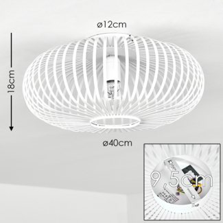 hofstein Deckenleuchte »Devin« runde Deckenlampe aus Metall in Weiß, ohne Leuchtmittel, E27, Leuchte mit tollen Lichteffekten an der Decke