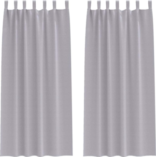 vidaXL Vorhänge mit Vorhängen 2 pcs Metallgrau Polyester 4107582