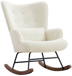 HomeMiYN Schaukelstuhl Schaukelstuhl Wohnzimmer Teddy Sessel mit Lendenkissen