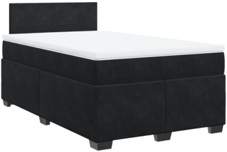 vidaXL Boxspringbett mit Matratze Schwarz 120x200 cm Samt 3286278