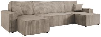 Ecksofa Kobaro U Cord (Farbe: Poso 02)