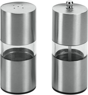 METALTEX 252830010 Salzstreuer- u. Gewürzmühle Set, Inox, Acryl, Keramikmahlwerk