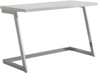 Kadima Design Schreibtisch "Sarnot": Hochglanz-Design, Metallgestell. Silber, 120x55x76 cm