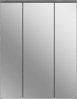 furnling Badezimmerspiegelschrank Blaine Spiegelschrank mit 3 Türen, 9 Fächer, Rauchsilber, Badschrank, Badezimmermöbel
