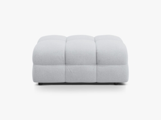 Micadoni Hocker Kendal 1-Sitzer Strukturierter Stoff Hellgrau