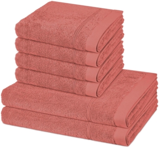 Ross Rubin 6 tlg. Frottier-Set - 4 X Handtuch (50 X 100cm), 2 X Duschtuch (70 X 140cm) - 480 - Rosenholz
