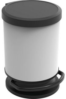 Rotho Treteimer Paso 20 L rund schwarzweiß