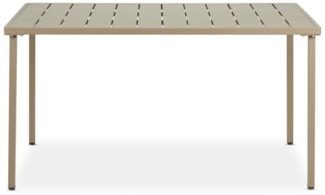 IDIMEX Gartentisch AZALEA, Outdoor Tisch 140x80 cm wetterfest aus Metall Terrassentisch champagner
