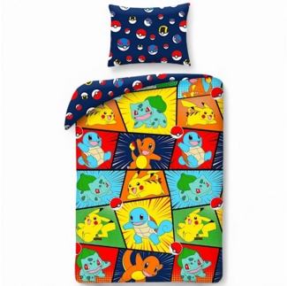 POKÉMON Bettwäsche Pokémon Ball, Baumwolle, 2 teilig, Wendebettwäsche 135-140 x 200 cm