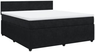vidaXL Boxspringbett mit Matratze Schwarz 180x200 cm Samt 3287802