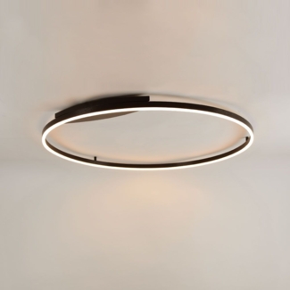 s.luce LED Ring Wandlampe & Deckenleuchte Dimmbar modern rund Schwarz Ø 100cm