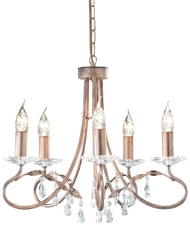 Kronleuchter, Hängelampe, Stahl Kristalle, Silber Gold, D 47 cm