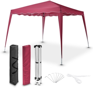 Juskys Faltpavillon Vivara 3x3 m – Pop-up Pavillon höhenverstellbar, UV50+ & wasserabweisend – Gartenzelt mit Tasche – Partyzelt für Garten rot