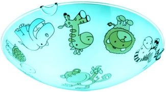 RGB LED Kinder Deckenleuchte, Glas bunt, Tiermotive D 30 cm