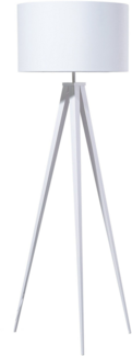 'Stiletto' Stehlampe Weiß Metall 156 cm runder Stoffschirm Dreibeinig langes Kabel mit Schalter Modernes Design